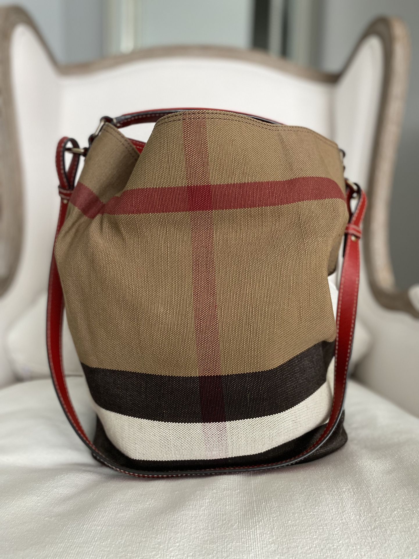 Burberry Ashby Check Bucket Bag