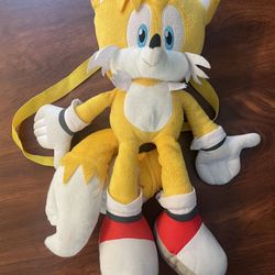 Tails form Sonic the Hedgehog 18" Plush Backpack Yellow