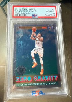 2019 PANINI HOOPS ZERO GRAVITY #6 GIANNIS ANTETOKOUNMPO PSA 10. Beautiful card . Great eye appeal . Miami Heat Bucks NBA card