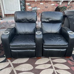 Gaming Recliners — Black Leather