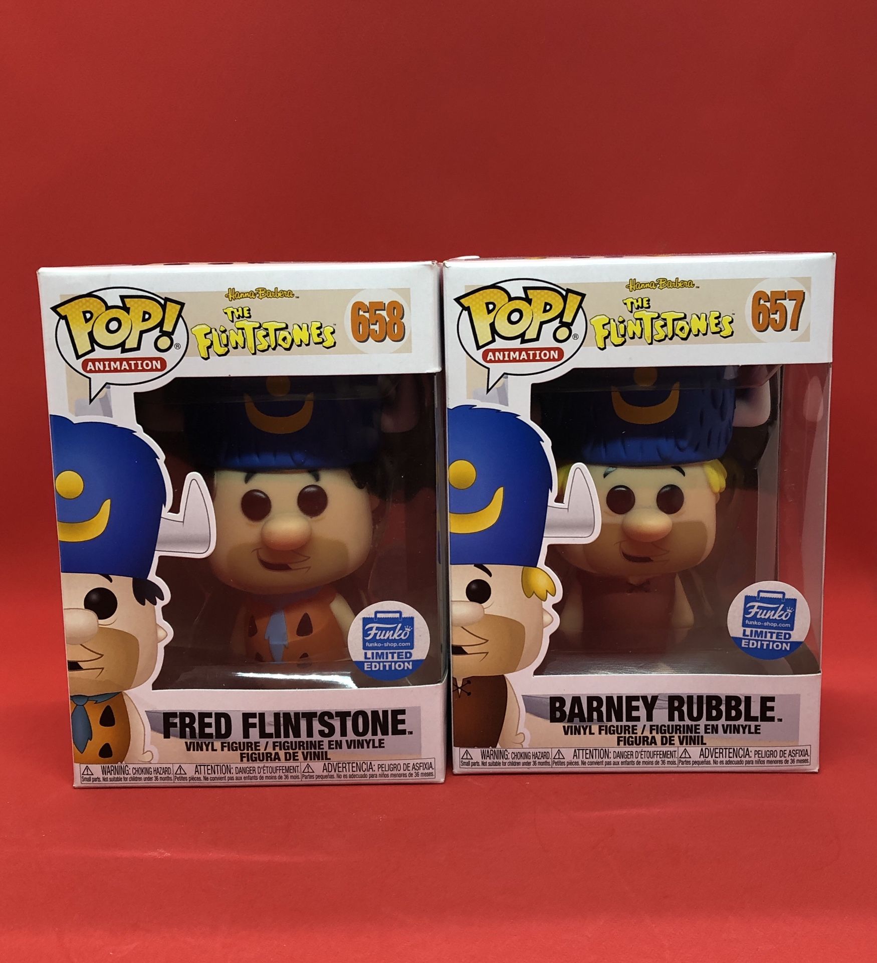 Funko Pop Shop Exclusive FRED FLINTSTONE #658 & BARNEY RUBBLE #657