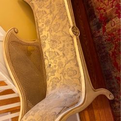 Lovely Bench For Sale. Was Bought With Hole In Cane Back., but Reupholstered A few years Ago. asking $125 or bestoffer