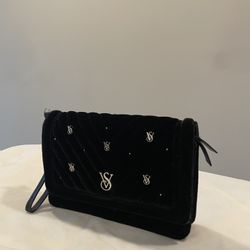 Victoria Secret Black Velvet Wallet Wristlet 