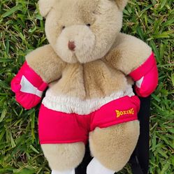 1995 Boxing Teddy Bear Backpack Purse 