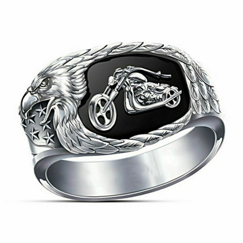 *NEW ARRIVAL* Motorcycle 925 Stamped Ring Sizes 7 / 9 / 11 *See My Other 300 Items*