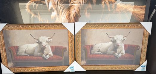 Highland Cow On Couch Wood Wall Decor