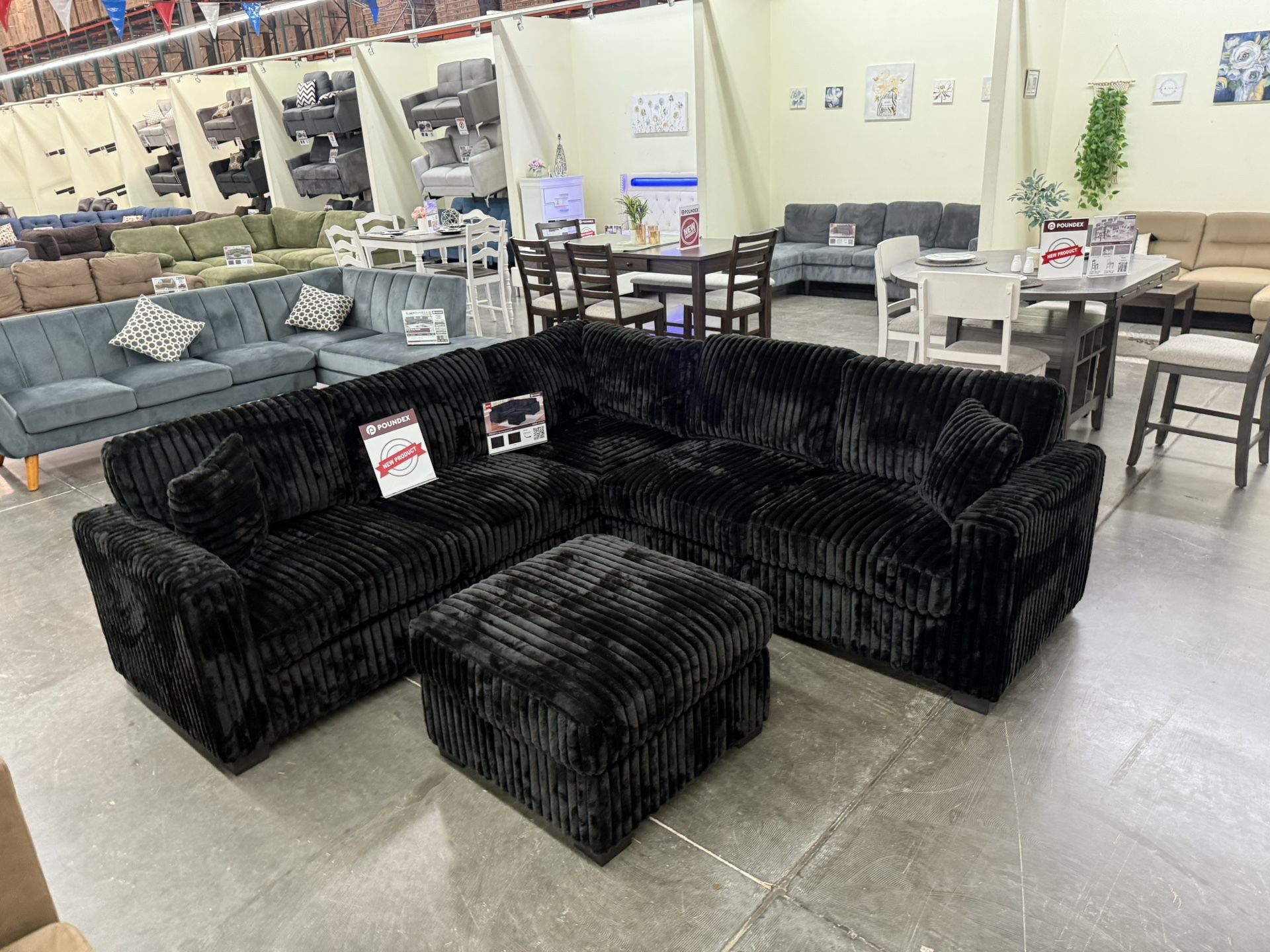 New Black Sectional 