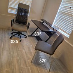 Office Chair, Standing Desk, and Side Chair Set