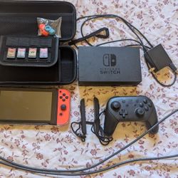 Nintendo Switch, Pro Controller, Games Included