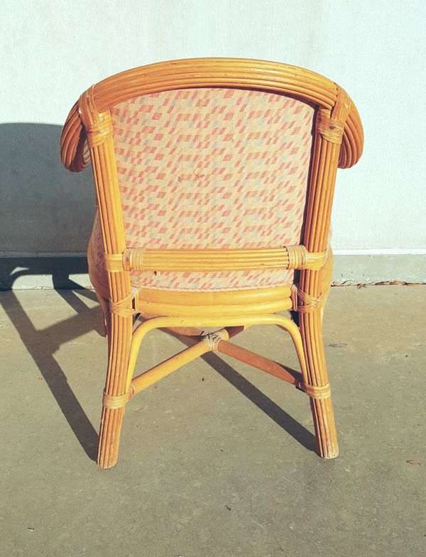 Six Vintage Shelby Williams Furniture Cushioned Cane Framed Arm 150sold