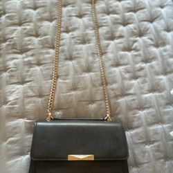 Michael Kors black purse with gold chain