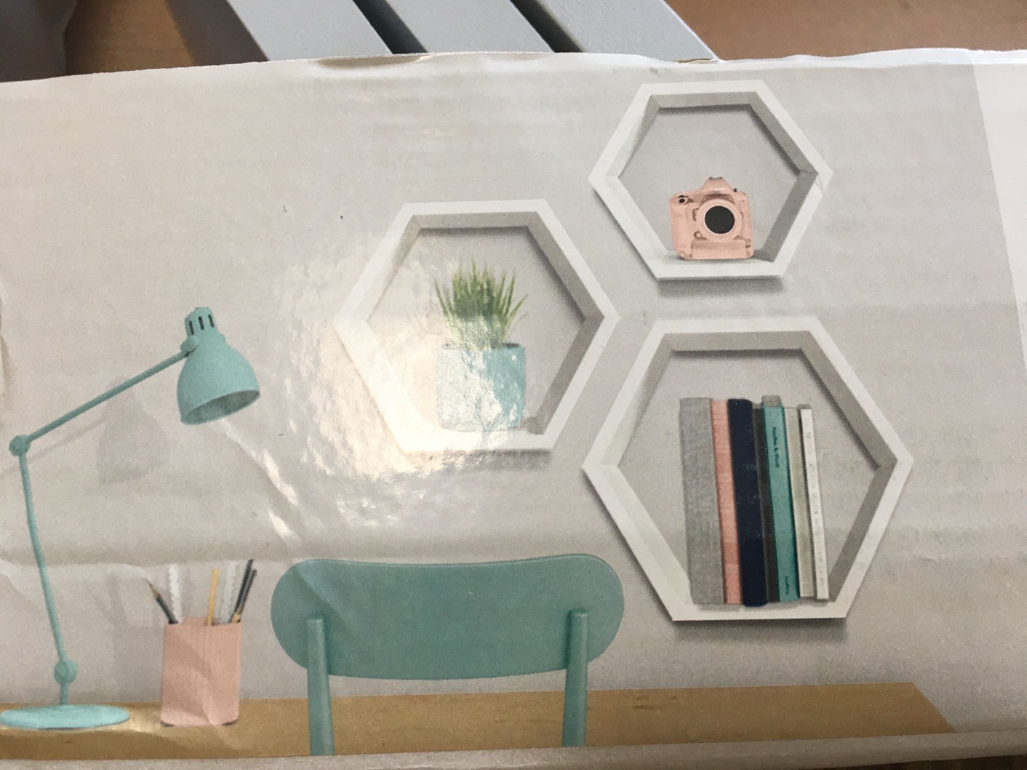Set of 3 Hexagon shelves- BRAND NEW
