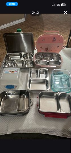7-pack kids school lunch Bo’s steel ,glass ,plastic airtight and leak proof each -5 dollars