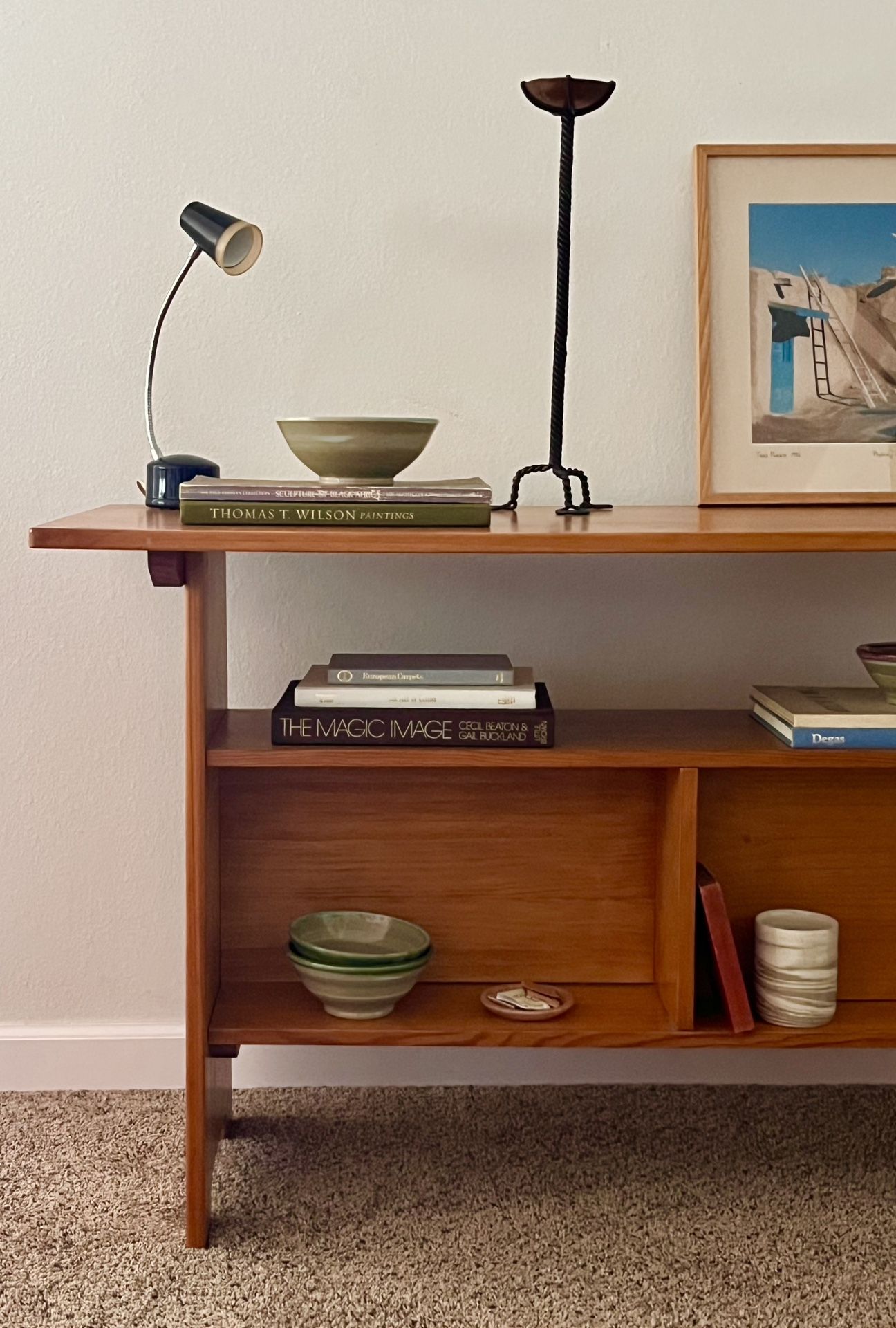 Vintage Double Sided Wood Console Table
