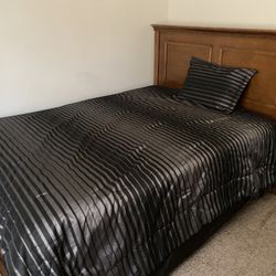 Queen Size Bed Frame with Headboard 
