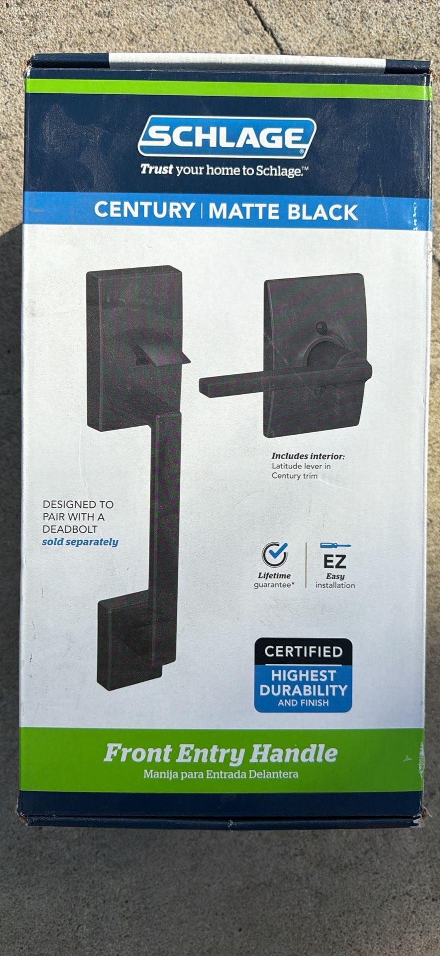 Matte Black Front Door Handle- New