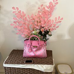 pink bandana print bag / decor