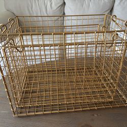 Metal baskets, set of 2, Gold