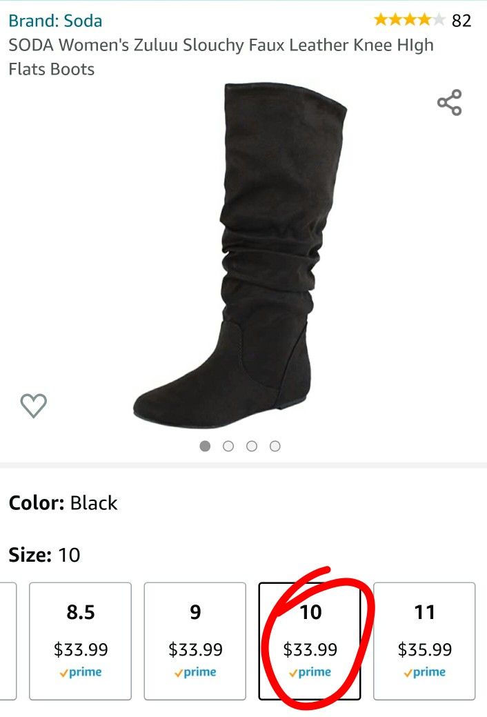 Soda Women's Zulu S-Boot Size 10 Faux Leather NEW!