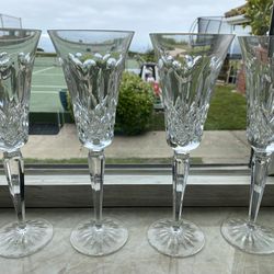 Four Waterford Crystal Wine Glasses
