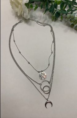 Fashion Bohemia World Map Crescent Moon Choker Multilayer Necklace For Women