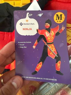 Member's Mark Kids Ninja Halloween Costume Size M (8-10)