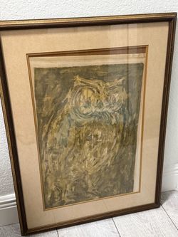 Vintage 60s Abstract Owl Art