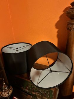 2 Black Lampshades 10”T by 13”W