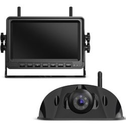 eRapta RV Backup Camera 1080P Wireless Plug and Play: Pre-Wired for Furrion, Infrared Night Vision, Wide-Angle Rear Camera, 7" IPS Monitor, IP69K Wate