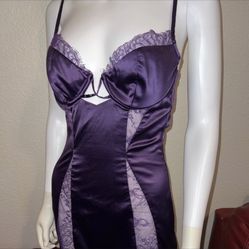 Purple Silk Lace Dress 
