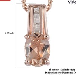 Genuine Marropino Morganite & Diamond Necklace - new! 