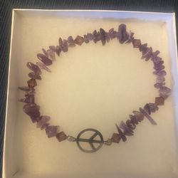 Genuine Amethyst Ankle Bracelet