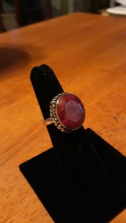 Natural Ruby silver ring