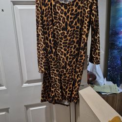 Black And Brown Cheetah Print Dress