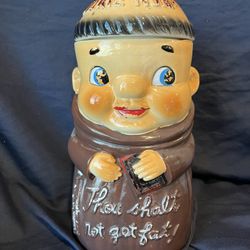 Vintage Cookie Monk Thou shall not get fat Cookie Jar