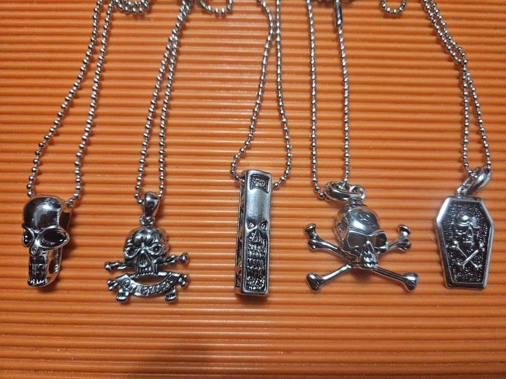 Lot of Five (5) Skeleton Pendant Necklace (Pickup Only)