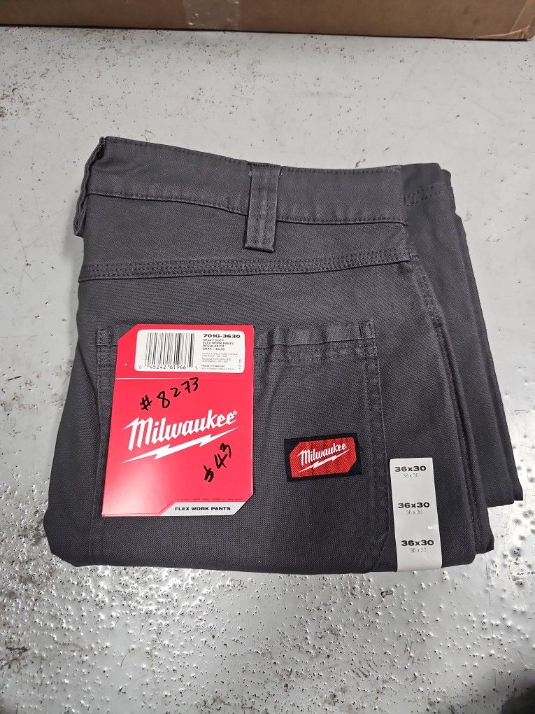 Milwaukee
Men's 36 in. x 30 in. Gray Cotton/Polyester/Spandex Flex Work Pants with 6 Pockets