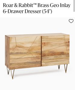 Roar & Rabbit™ Brass Geo Inlay 6-Drawer Dresser (54")