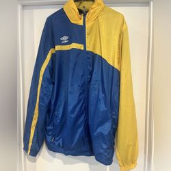 Blue and Yellow XL Umbro Windbreaker