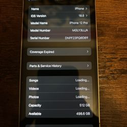 Apple 12  Pro 512gb (unlocked for all carriers)