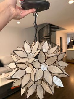 Capiz Shell Flower Pendant Light