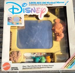 Vintage Disney Look-See-Do Musical Mirror