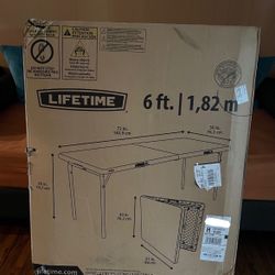 Lifetime 6 ft Folding Table Granite White (off white)