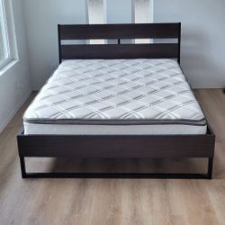 Very Nice Queen Ikea Trysil Bed Frame and Pillowtop Mattress 