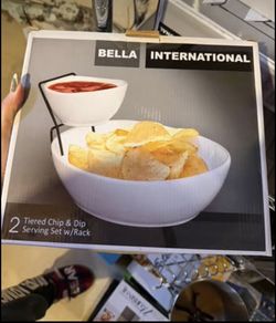 Tiered Rectangular Serving Platter w/Rack