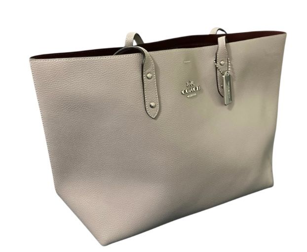 Coach Leather Tote Bag Size Large Gray