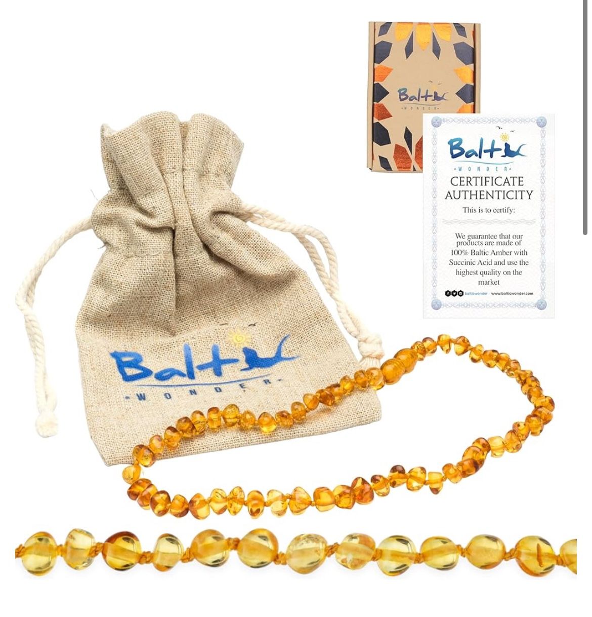 100% Baltic Amber Necklace (baby/kid size)