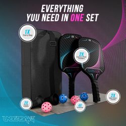 Pickleball Paddle Set – Complete Kit (2 Carbon Fiber Paddles + Accessories)