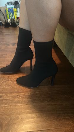 Aldo Black Sleek Cloth Boot Italian size 11