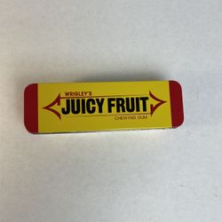 Wrigley’s Juicy Fruit Chewing Gum 6 5/8 w x 2 L x 1 5/8 H Metal Collectible Tin